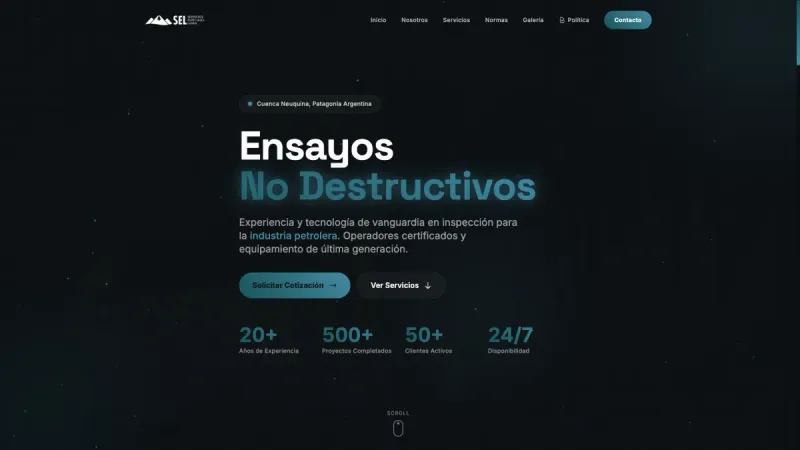 Sitio web de Servicios Especiales Lanín - Vista desktop