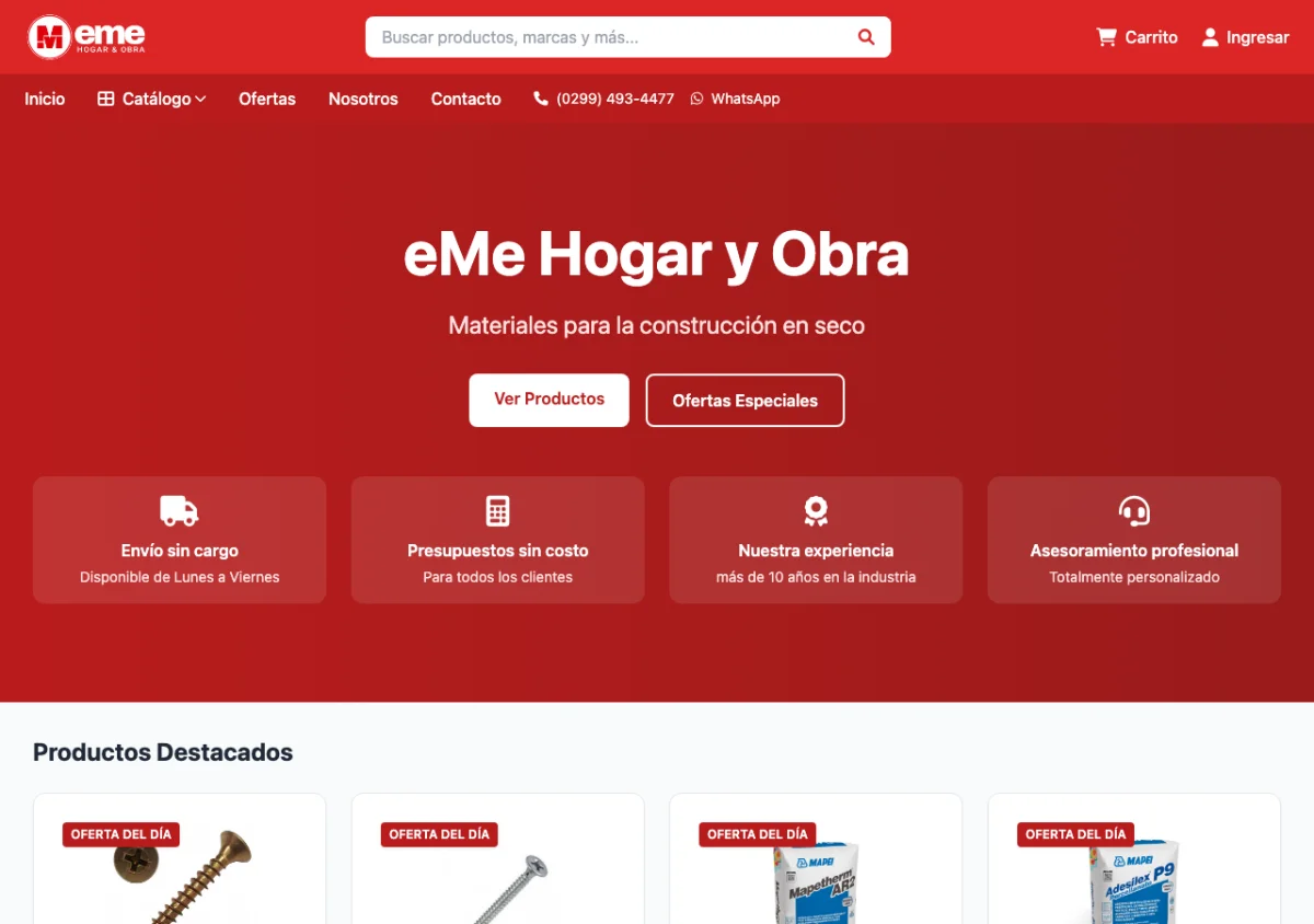 E-commerce para eMe Hogar y Obra