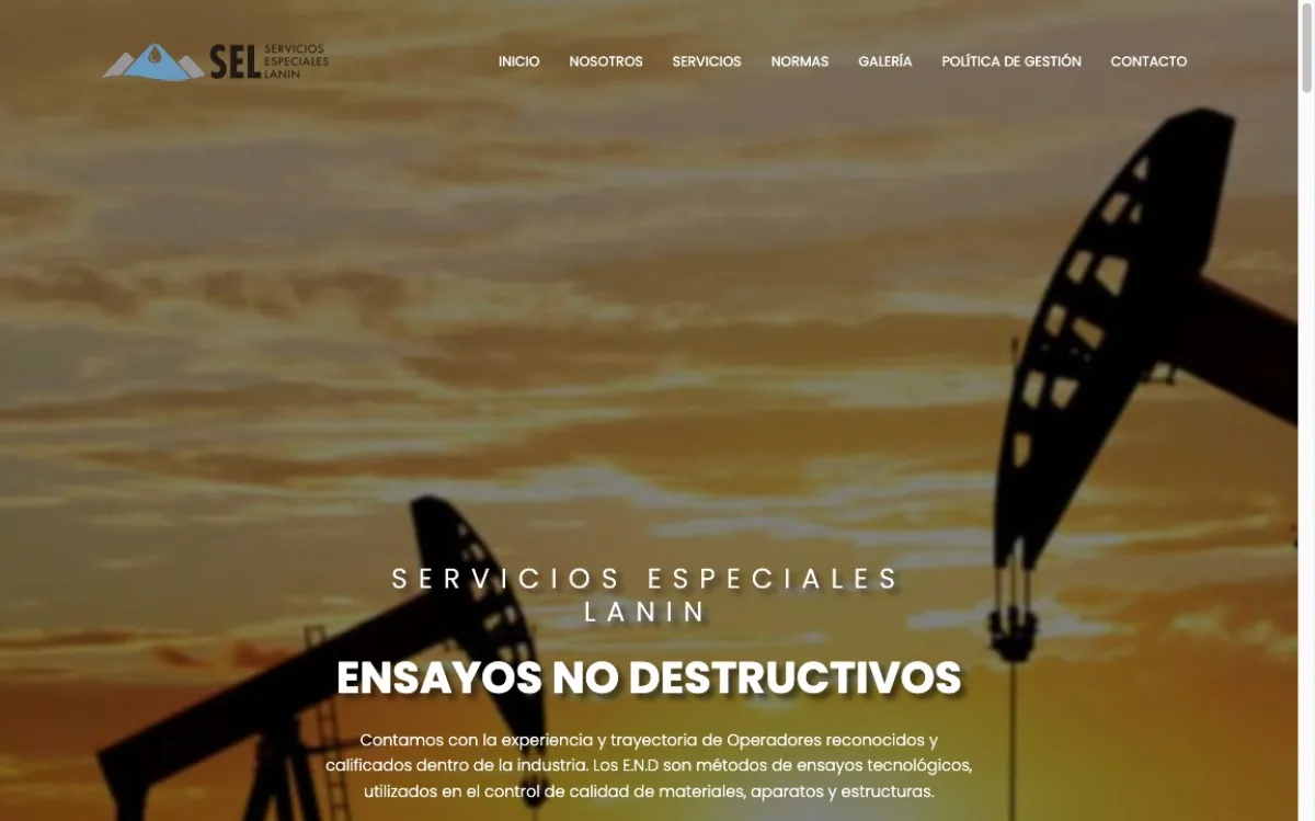 Sitio web corporativo para servicios petroleros